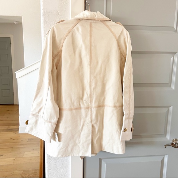 NWT Free People Top Notch Leather Jacket Pea Coat Conch - Picture 9 of 9